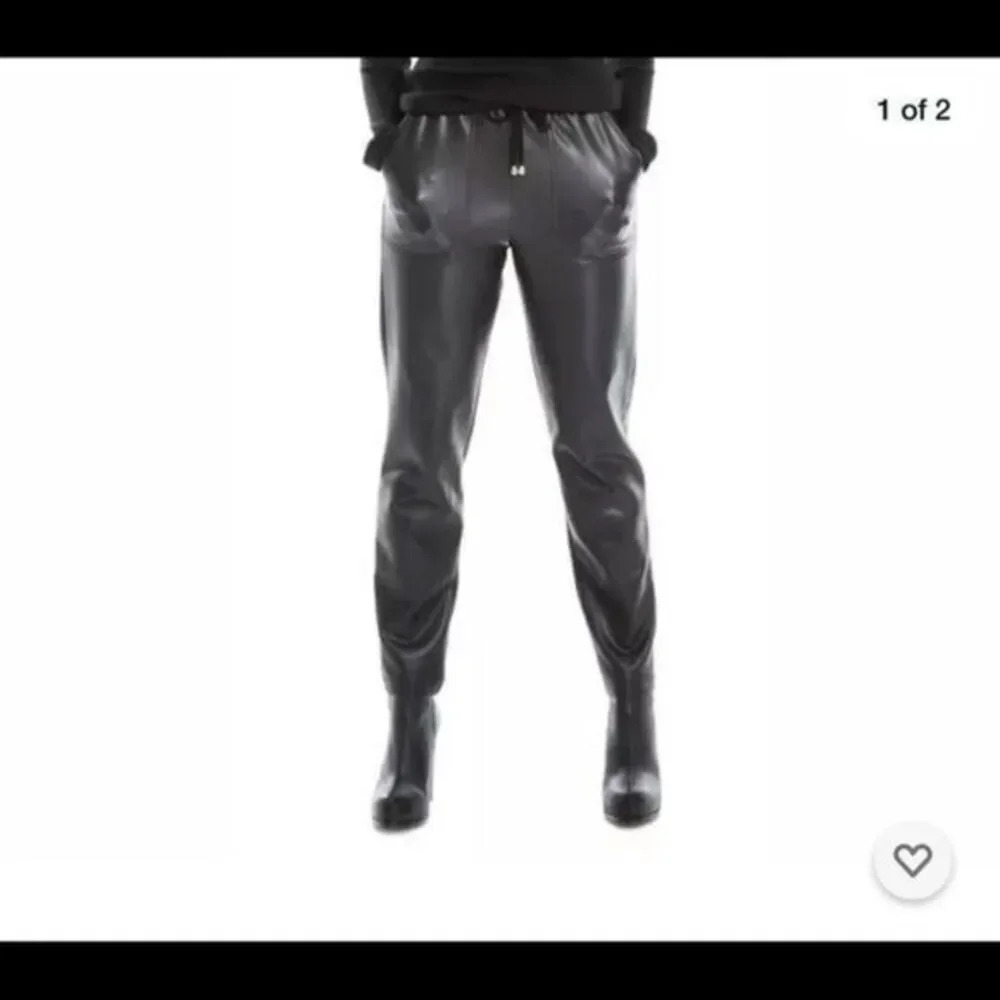 - Max studio Women’s Faux leather Drawstri…